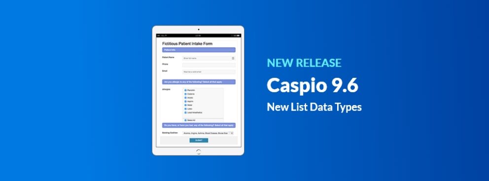 Caspio 9.6 Release: List Data Types