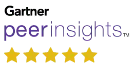 Gartner Peer Insights logo with a 5-star rating underneath