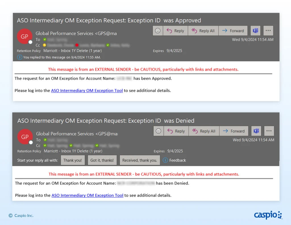 Marriott's Sales Communication & Approval Tracker