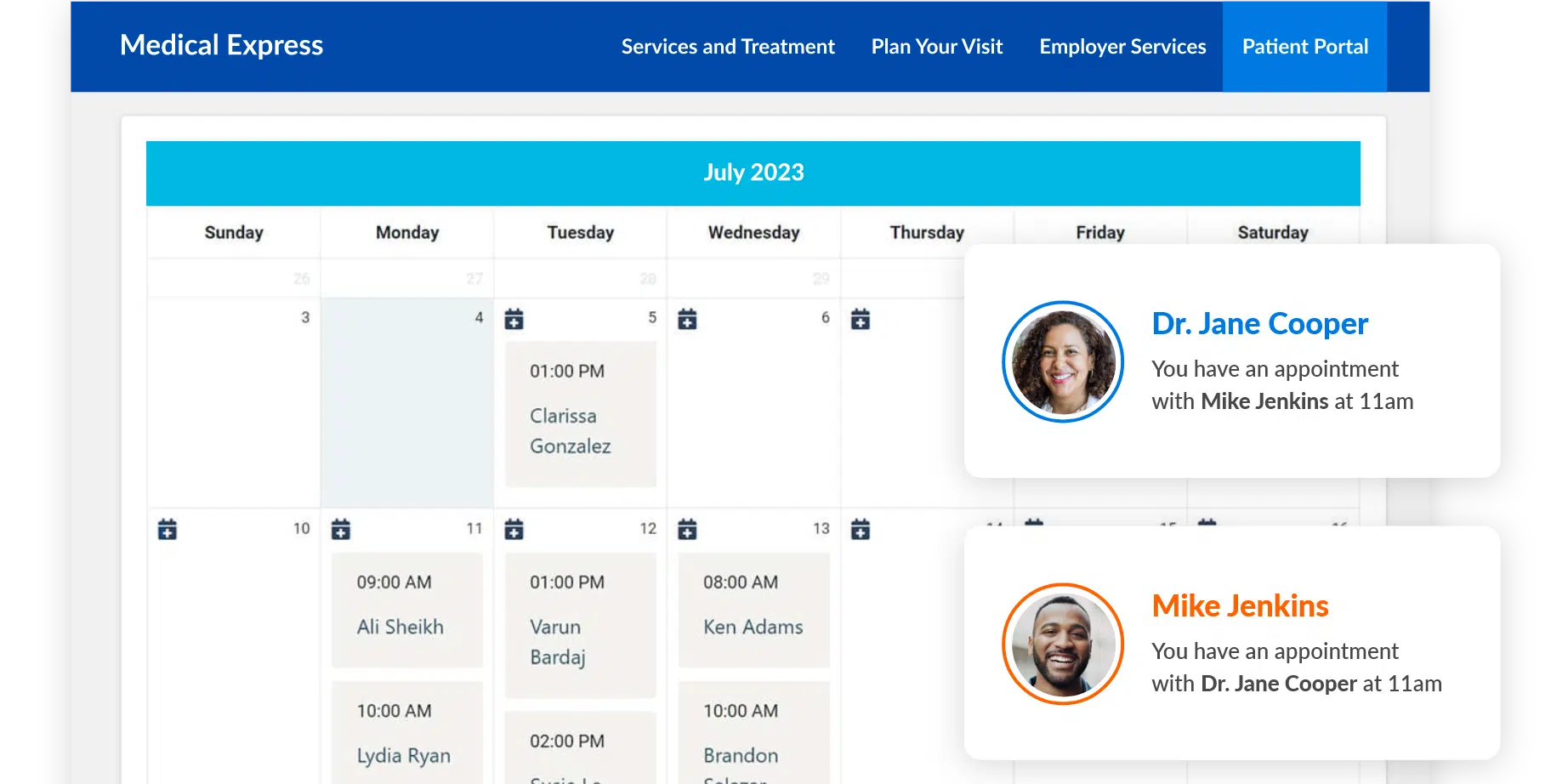 Appointment scheduling app for physicians and patients