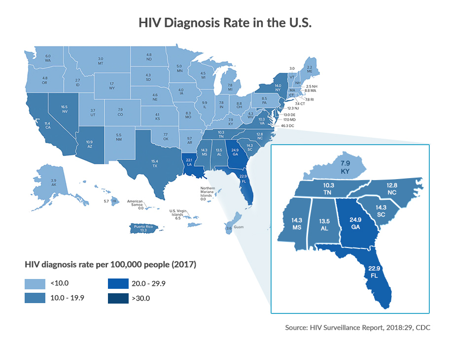 Southeast-HIV-AIDS-Heatmap-Caspio