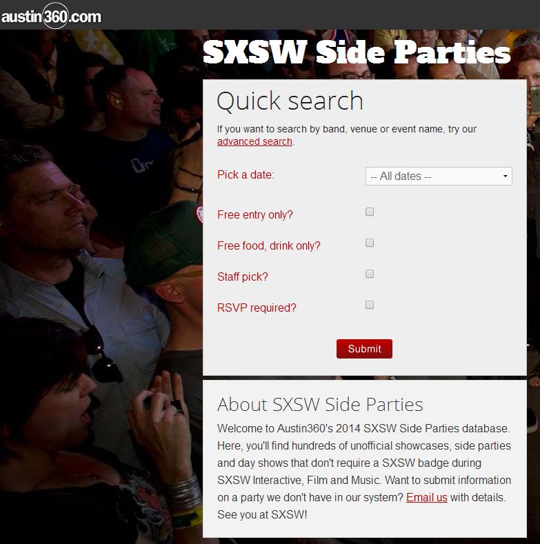 SXSW Side Parties App - Austin360.com
